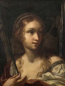 Heilige Caecilia Mit Palmwedel Und Orgel