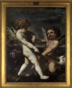 Putti Fighting Over A Torch