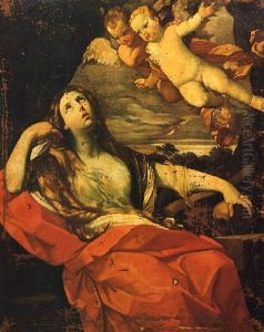 La Maddalena E Due Angeli by Elisabetta Sirani