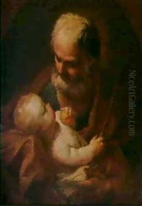 Saint Joseph Et L'enfant Jesus by Elisabetta Sirani
