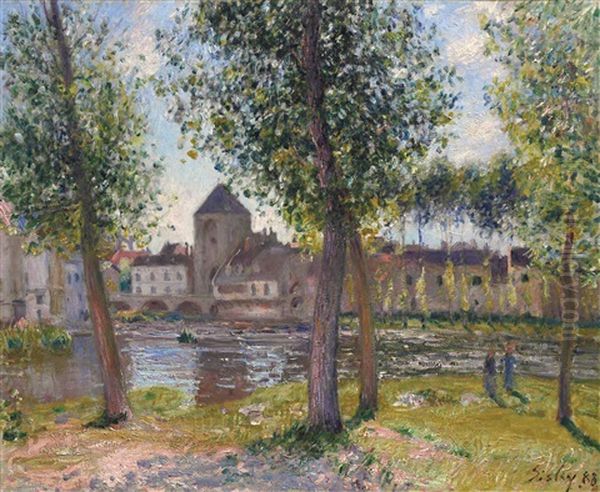 Les Peupliers A Moret-sur-loing, Apres Midi D"aout - view 1