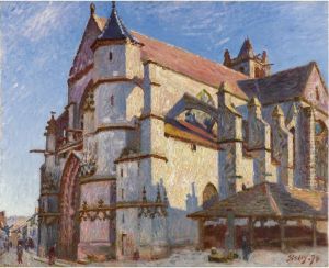 La Vieille Eglise De Moret, Le Matin Au Soleil by Alfred Sisley