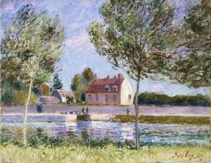 Bourse D'affretement De La Batellerie, Saint-mammes Or Maisons Au Bord Du Loing by Alfred Sisley