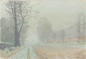 Route A Louveciennes - Le Matin by Alfred Sisley