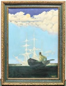 Man In The Boat, 1921 by Raymond Sisley