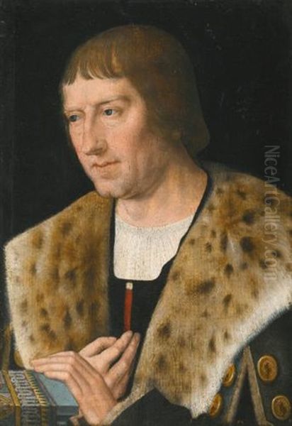 Portrait Of A Man, Head And Shoulders, Wearing A Fur Collar - view 1