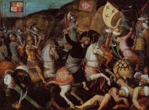 Saint James The Great At The Battle Of Clavijo by Michiel Sittow