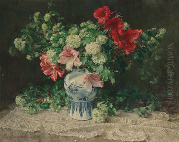Blumenstilleben Mit Flieder Und Amaryllis - view 1