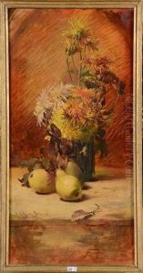 Nature Morte Aux Fleurs Et Aux Poires