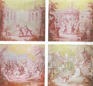 Chinoiseries Aux Acrobates by Louis Antoine (le Chevalier Sixe) Sixet
