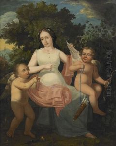 Mytologisk Figurscen Med Amoriner by Carl Johan Sjoestrand