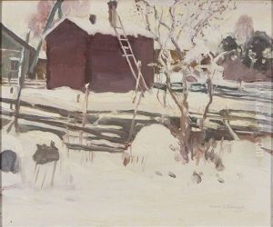 Wintry Courtyard by Vilho Sjoestroem