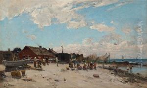 Sommarmotiv Fran Arild I (summer Scene From Arild In The South Of Sweden) by Carl Skanberg