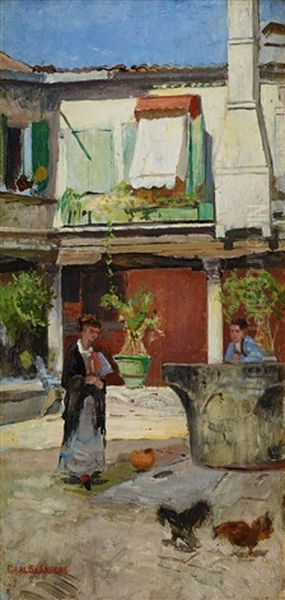 Italiensk Gardsinterior; Venedig Eller Rom - view 1