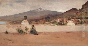 Utsikt Vid Taormina Med Etna by Carl Skanberg