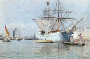 Hamn Med Segelskuta by Carl Skanberg
