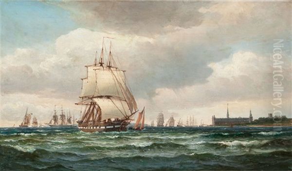 Reger Schiffsverkehr Vor Schlos Kronborg - view 1