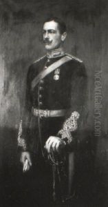 Portrait Of A Gentleman In Military Dress by Frank Markham Skipworth