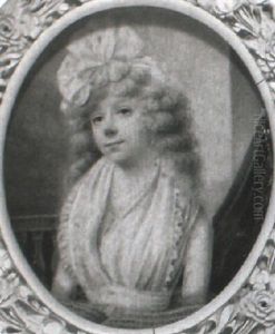 Lady With Pink Bow In Her Hair by Archibald Skirving