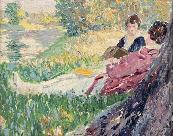 Figures Resting Beneath A Tree - view 1