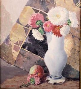 Bouquet In White Vase by Sigurd Skou