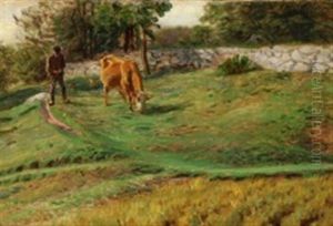 A Peasant And His Cow by Joakim Frederik Skovgaard