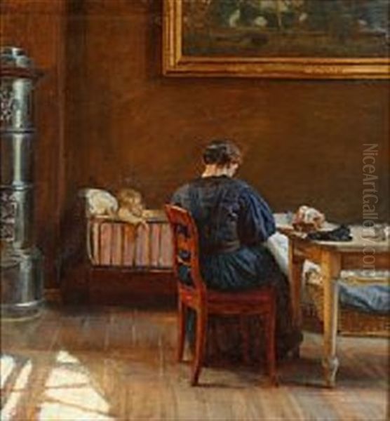 Interior Scene With A Mother And Her Child - view 1