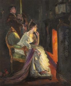 A Girl By The Fireside by Jan Skramlik