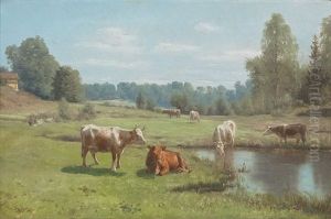 Sommerlandskap Med Kuer Sommerlandskap Med Kuer