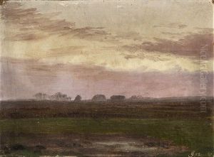 Landskap Med Hus by Christian Eriksen Skredsvig