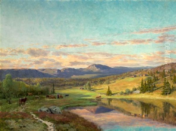 Landskap Med Gjeter Og Kuer - view 1