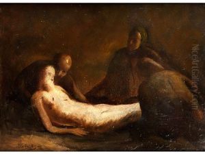 Olskizze Zu Einer Grablegung by Dominik Skuteczki