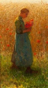 Girl In Wheatfield With Poppies