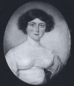 A Portrait Of A Lady Of The Courtenay Family With Blue Cape, Her White Dress With Pale Blue Waistband