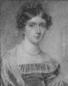 Lady Lechmere, In Apricot Colored Dress With White Lace Neckline by Isaac Ware Slater