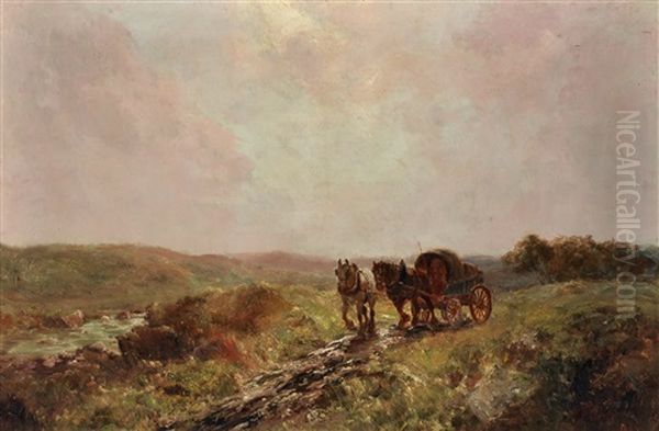 A Horse Cart On An Upland Road - view 1