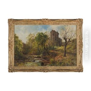 Neidpath Castle, Near The River Tweed by John Falconar Slater