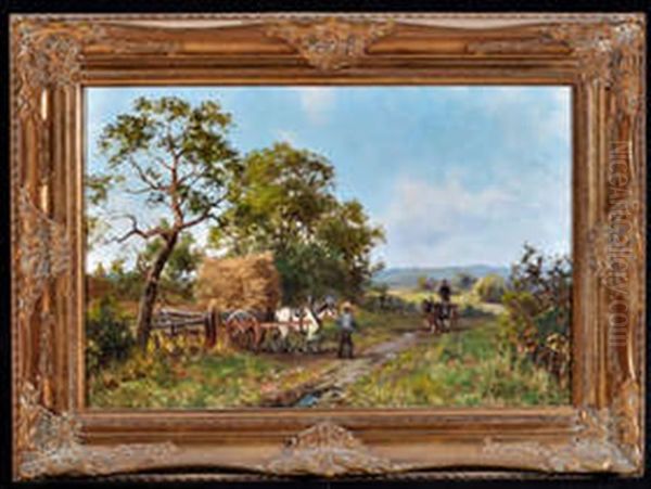 Two Horse Carts On A Country Road - view 1