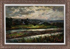 A Panoramic View Of Hexham From The South Side Of The River by John Falconar Slater