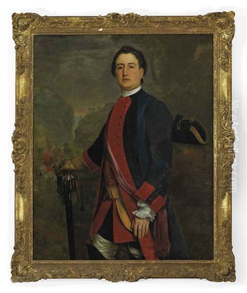 Portrait Of Captain John Long Bateman, Captain In Colonel Ponsonby's Independent Regiment, In Uniform, Holding His Sword Hilt And Glove In His... - view 1