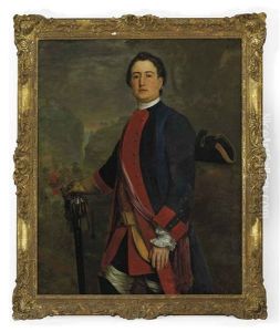 Portrait Of Captain John Long Bateman, Captain In Colonel Ponsonby's Independent Regiment, In Uniform, Holding His Sword Hilt And Glove In His...