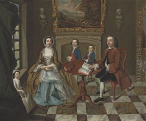 A Group Portrait Of A Family (roubel Family?) by Stephen Slaughter