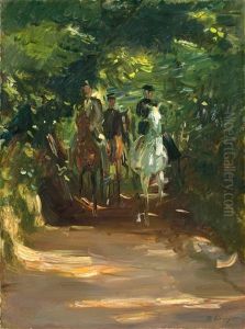 Reitergruppe Im Wald by Max Slevogt
