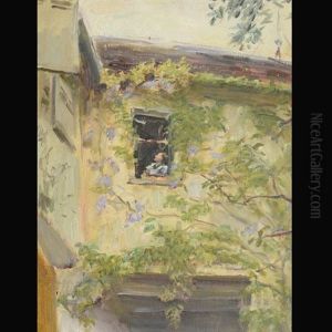 Young Girl In Window (slevogthof Neukastel) by Max Slevogt