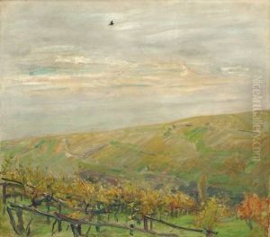 Landschaft Mit Fliegendem Vogel (blick Ins Leinsweiler Tal Im Herbst)