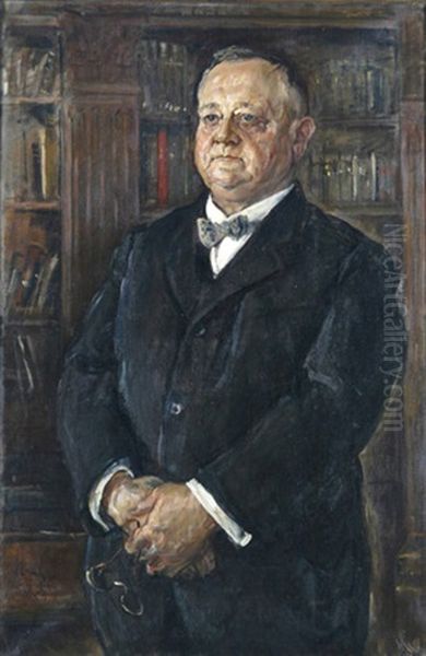 Huftbildnis Eines Herren Mit Brille Nahezu En Face, Im Hintergrund Eine Bibliothek (lorenz Wappes?) - view 1