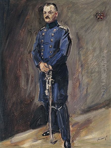 Ganzfigurliches Portrait Des Friedrich Marquard Slevogt In Blauer Uniform - view 1