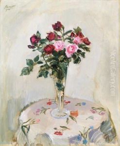 Stilleben Mit Rosen by Max Slevogt
