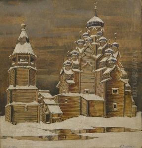 Chiesa Russa Sotto La Neve by Leonid Brailowskij