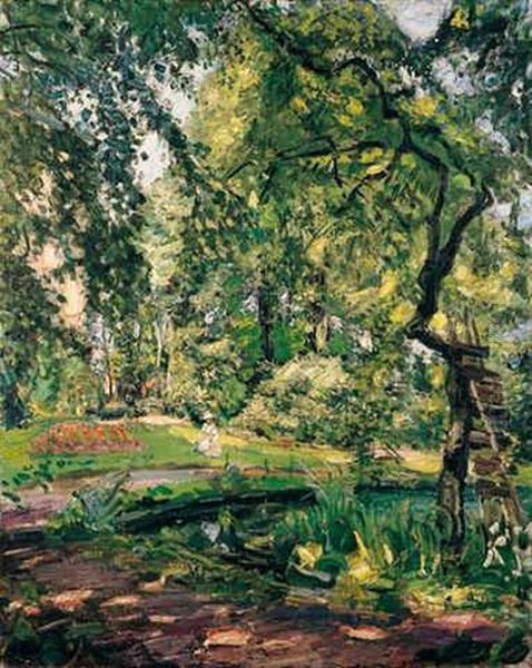Garten In Godramstein Mit Verwachsenem Baum Und Weiher (garden In Godramstein With Overgrown Tree And Pond) - view 1